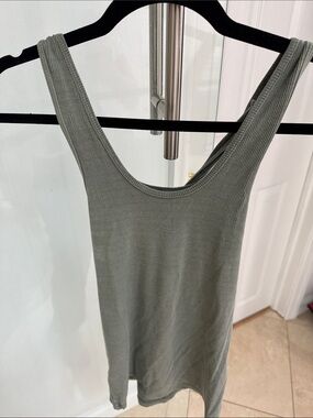 Joe's Jeans Twisted back Ribbed Scoop Tank in Sage